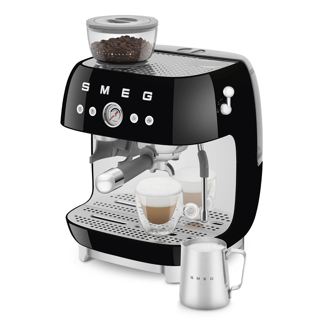 Espressomaschine mit Mahlwerk EGF03BLEU Schwarz - Smeg Point  - Online Handel