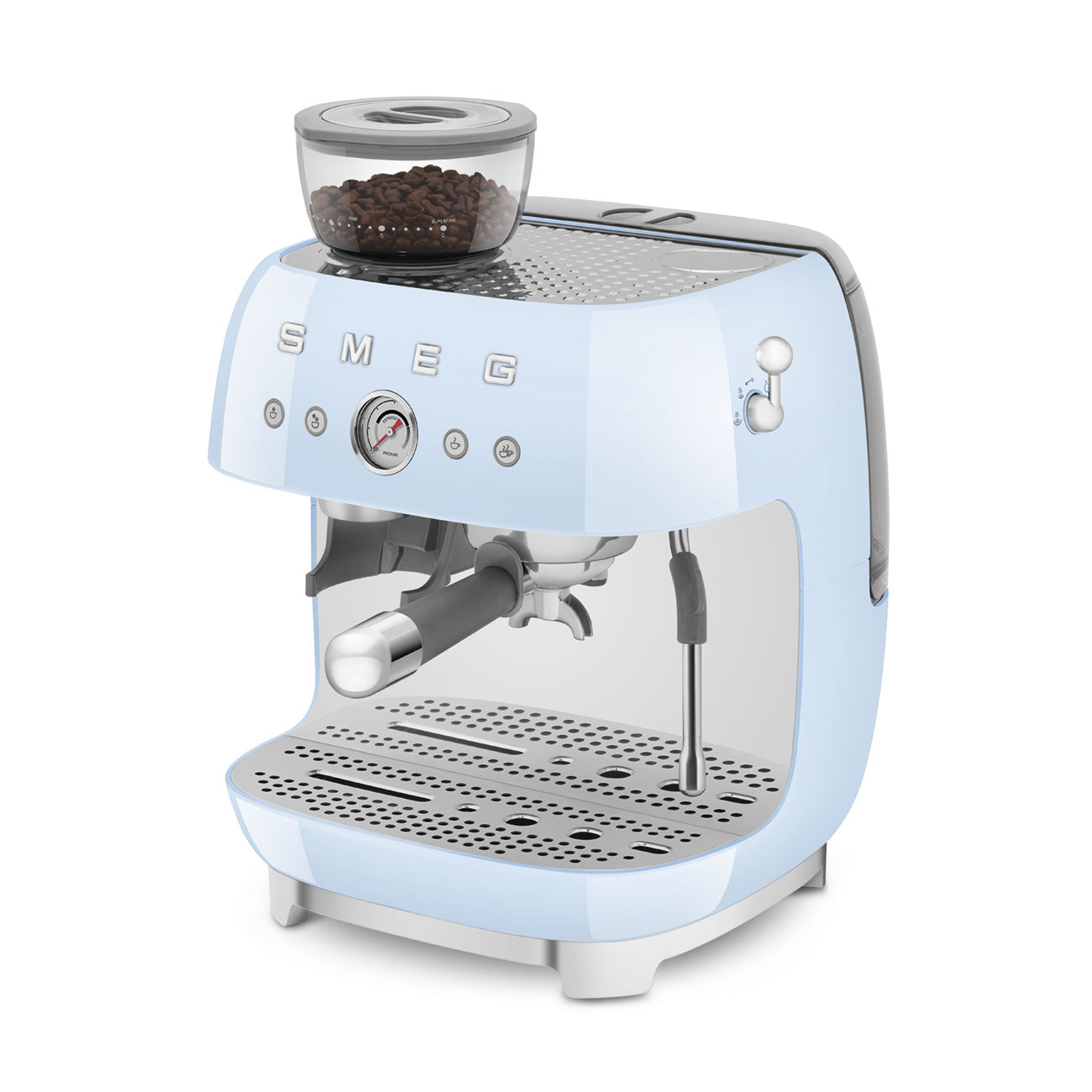 Espressomaschine mit Mahlwerk EGF03PBEU Pastellblau - Smeg Point  - Online Handel