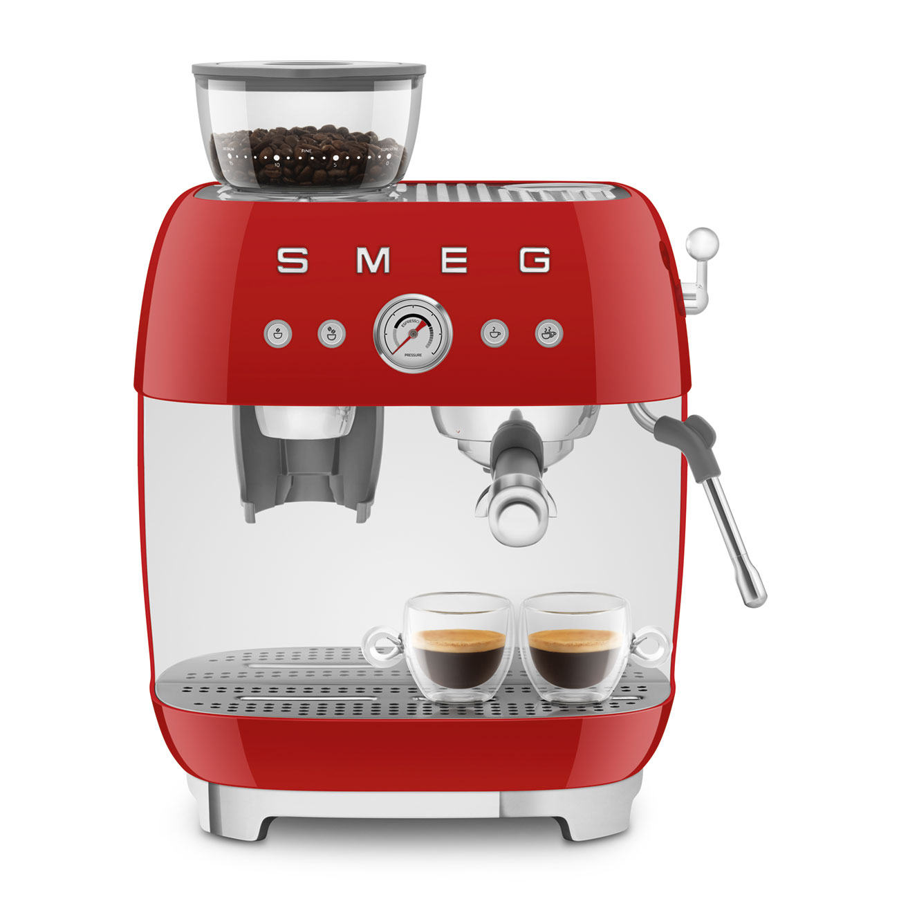 Espressomaschine mit Mahlwerk EGF03RDEU Rot - Smeg Point  - Online Handel