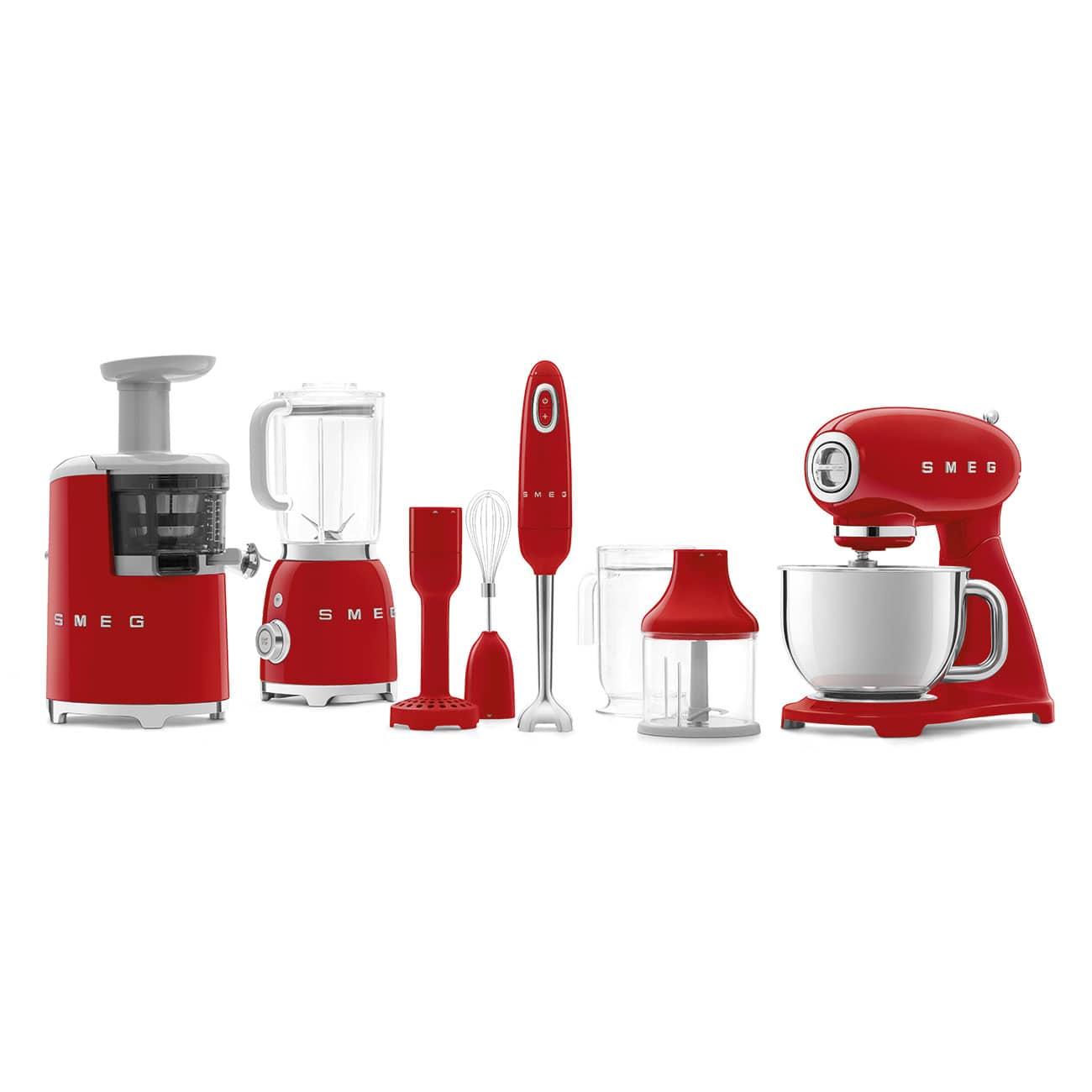 HBF22RDEU Stabmixer Set mit Zubehör Rot - Smeg Store Berlin by W.I.R Handels-GmbH